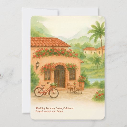 Invitation Espagne Hacienda Destination mariage Enregistrer l (Dos)