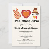Invitation Espagne Peace Love Turquie Thanksgiving Day (Devant)