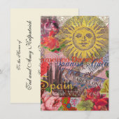 Invitation Espagne Sunshine Espagnol Travel Art (Devant / Derrière)