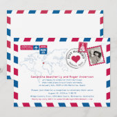 Invitation Espagne Timbre Poste Réception de Mariage (Devant / Derrière)