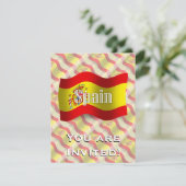 Invitation Espagne : Un drapeau brandissant (Debout devant)