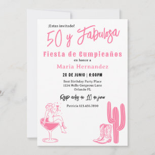 Invitation Espagnol 50 ans et Fabuleuse Fiesta Occidentale 50
