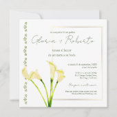 Invitation Espagnol, Alcatraces y Oro Mariage minimaliste (Devant)