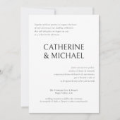 Invitation Espagnol Anglais Bilingue Élégant Mariage classiqu (Devant)