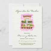 Invitation Espagnol, Aquarelle Balcon Mexicain Enregistrer la (Devant)