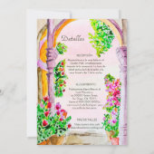 Invitation Espagnol Aquarelle Fleurs Vieux Mexique Mariage (Dos)