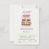 Invitation Espagnol, Aquarelle Ville Balcon Mariage mexicain (Devant)