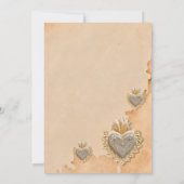 Invitation Espagnol Argent Milagros Coeur Enregistrer la date (Dos)
