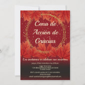 Invitation Espagnol Automne quitte Parties scintillant Thanks (Devant)