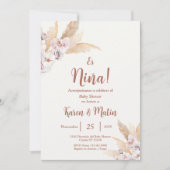 Invitation Espagnol Baby shower Boho fille (Devant)