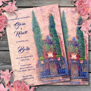 Invitation Espagnol, Balcon Rustique et Mariage mexicain Plan