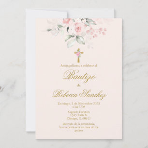 Invitation Espagnol Baptême Girl