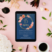 Invitation Espagnol Belle Chic Floral 45e fête d'anniversaire