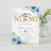 Invitation Espagnol Blue Charro Boy Es niñ o Baby shower (Debout devant)
