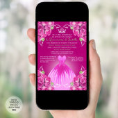 INVITATION ESPAGNOL CHAUD ROSE QUINCEAÑERA |