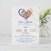 Invitation Espagnol, Coloré Floral Heart Mariage mexicain (Debout devant)