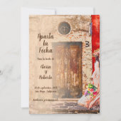 Invitation Espagnol, Colorée Vieille Ville Mariage mexicain (Devant)