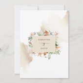 Invitation Espagnol, Élégant Blush Terracotta Floral Mariage (Dos)