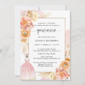 Invitation Espagnol, Elegant rose Floral Quinceañera (Devant)