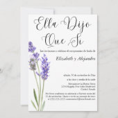 Invitation Espagnol Elle Dit Oui Mariage Engagement Party (Devant)