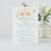 Invitation Espagnol Fleurs de Coeurs Doves Mariage mexicain (Debout devant)