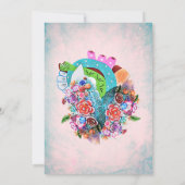 Invitation Espagnol, Fleurs rustiques Coeur Mariage mexicain (Dos)