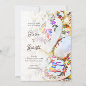 Invitation Espagnol, Floral Coeurs colorés Mariage mexicain (Devant)