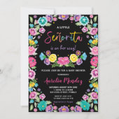 Invitation Espagnol Floral Fiesta Baby shower fille (Devant)
