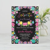 Invitation Espagnol Floral Fiesta Baby shower fille (Debout devant)