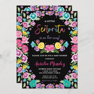 Invitation Espagnol Floral Fiesta Baby shower fille