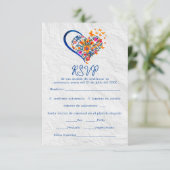 Invitation Espagnol Floral Heart & Butterflies Mariage mexica (Debout devant)