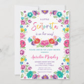 Invitation Espagnol Floral Senorita Baby shower fille (Devant)