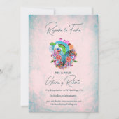 Invitation Espagnol Flower Heart Mariage mexicain Sauvez la d (Devant)