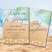 Invitation Espagnol Fun Beach Sand Shore 50e fête d'anniversa