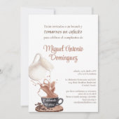 Invitation Espagnol Fun Coffee Splash 45e fête d'anniversaire (Devant)