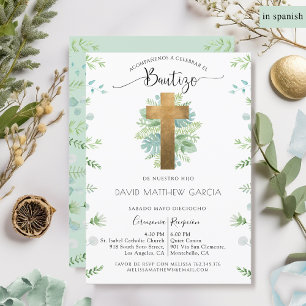 Invitation Espagnol, Garçon ou Fille Verdure Menthe verte Bap