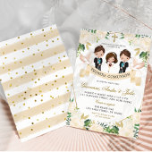 Invitation Espagnol garçons frères fille première communion s