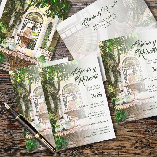 Invitation Espagnol, Hacienda & Doses Blanches Mariage mexica