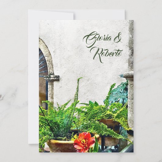 Invitation Espagnol, Hacienda Patio Mariage mexicain (Dos)