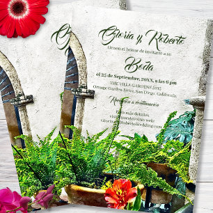 Invitation Espagnol, Hacienda Patio Mariage mexicain