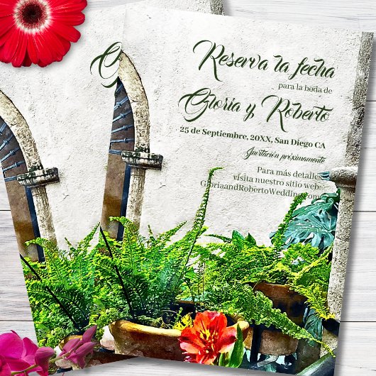 Invitation Espagnol, Hacienda Patio Mariage mexicain