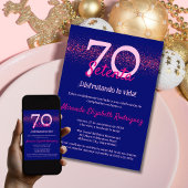 Invitation Espagnol Hot Pink Chic Womens 70e anniversaire