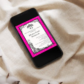 Invitation Espagnol Hot rose Black Chic 45e fête d'anniversai