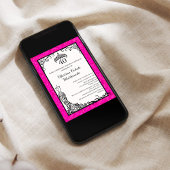 Invitation Espagnol Hot rose Black Elegant 40e fête d'anniver