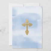 Invitation Espagnol Invitacion De Bautizo Aquarelle bleue (Dos)