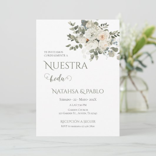 Invitation Espagnol Mariage de verdure (Debout devant)