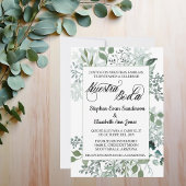 Invitation Espagnol Mariage vert Feuilles Nuestra Boda