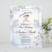 Invitation Espagnol Mexicain Argent Charro Baptême & Annivers (Debout devant)