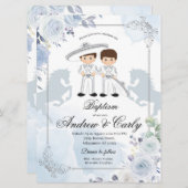 Invitation Espagnol Mexicain Twin Charro Baptême (Devant / Derrière)