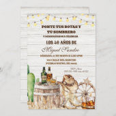 Invitation Espagnol Mexicain whiskey Occidental Cowboy Homme  (Devant / Derrière)